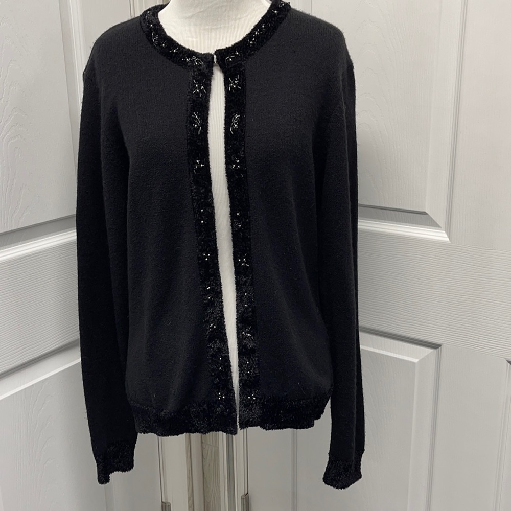 Portraits by Northern Isles Black Beaded Sweater Medium
